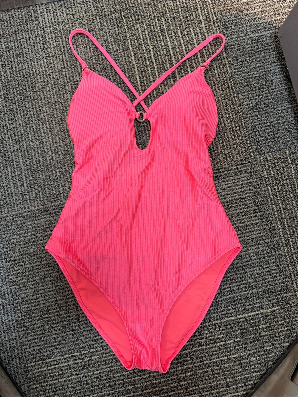 Aerie new without tags Hot Pink Ribbed One-Piece Swimsuit